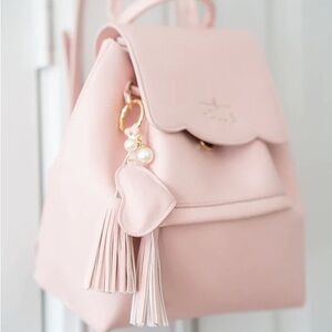 Hollis Pink Faux Leather Backpack